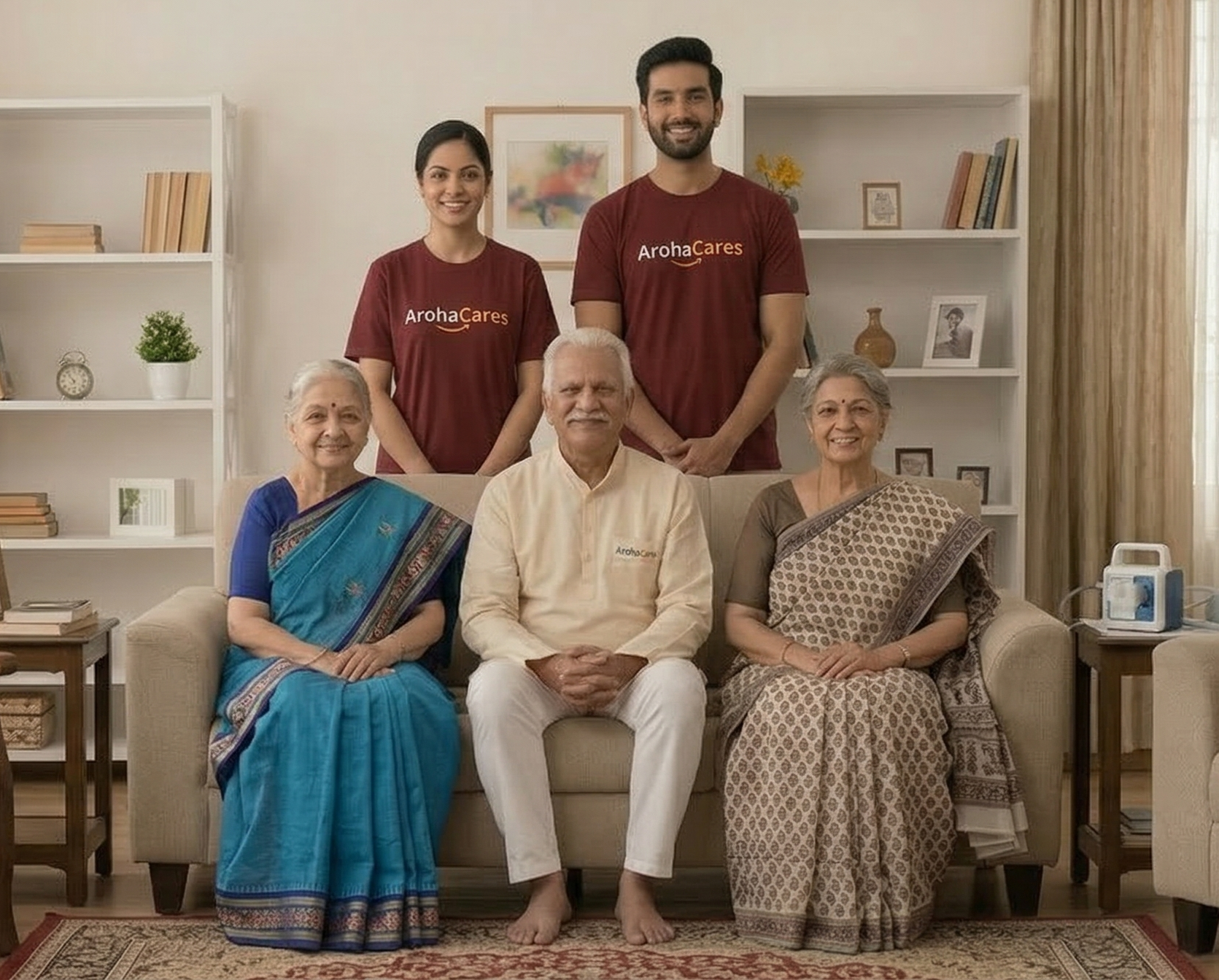 Compassionate caregiver with patient