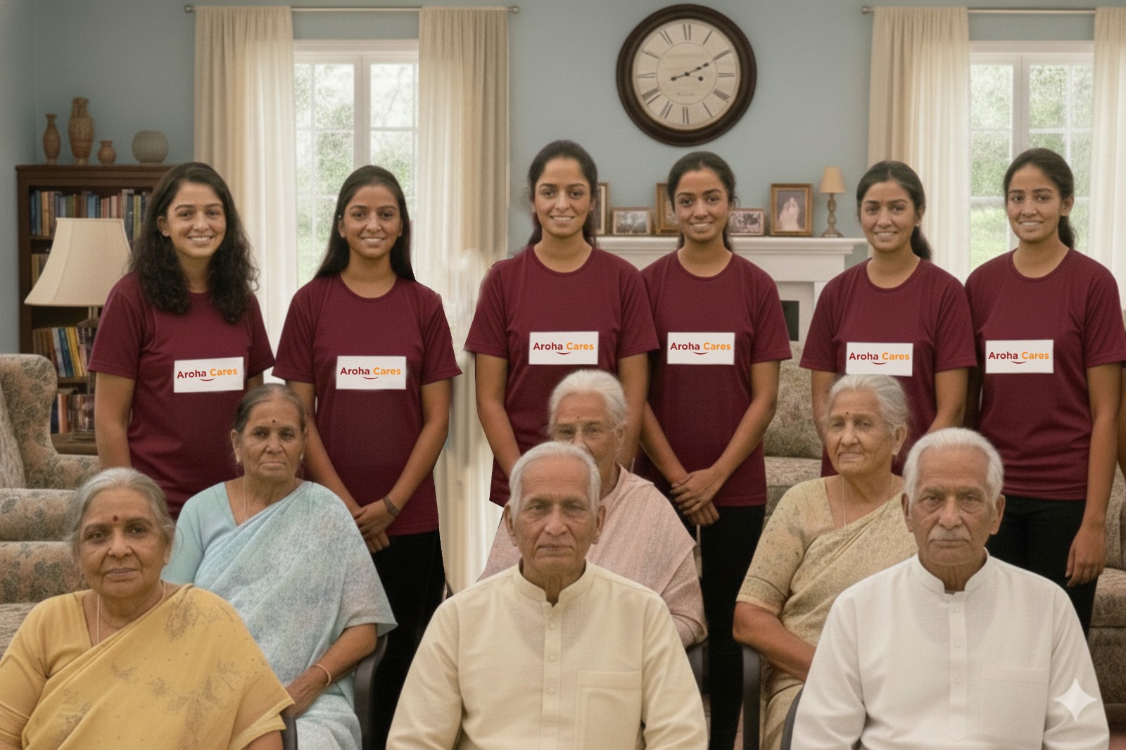 Compassionate caregiver with patient